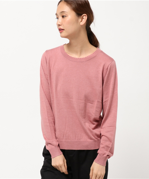 earth music&ecology（アースミュージックアンドエコロジー）の「【2016Autumn】ミニスカラップニットプルオーバー（ニット/セーター・レディース・マスタード/ネイビー/アイボリー/ライトグレー/ピンク/ダークグリーン・S/M）」の6枚目の写真