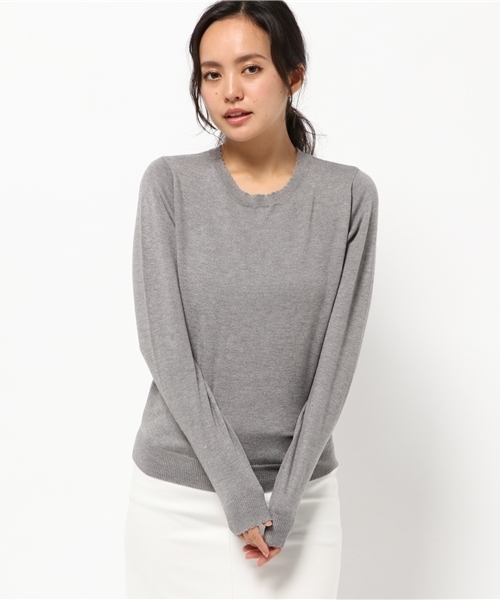 earth music&ecology（アースミュージックアンドエコロジー）の「【2016Autumn】ミニスカラップニットプルオーバー（ニット/セーター・レディース・マスタード/ネイビー/アイボリー/ライトグレー/ピンク/ダークグリーン・S/M）」の3枚目の写真