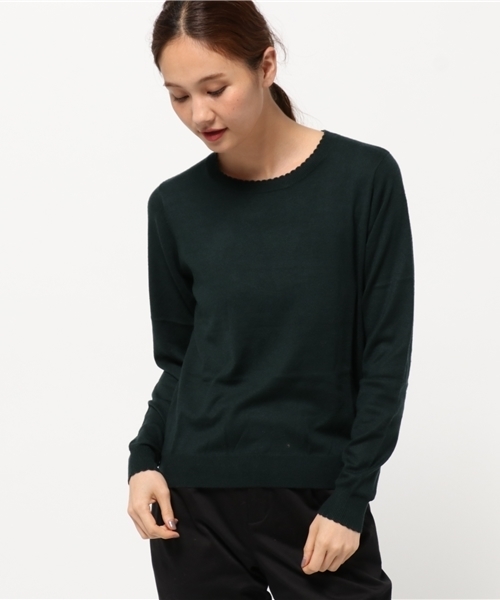 earth music&ecology（アースミュージックアンドエコロジー）の「【2016Autumn】ミニスカラップニットプルオーバー（ニット/セーター・レディース・マスタード/ネイビー/アイボリー/ライトグレー/ピンク/ダークグリーン・S/M）」の4枚目の写真