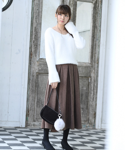 rps（アールピーエス）の「レースアップフェザーＶネックプルオーバー/バックシャンニット（ニット/セーター・レディース・サックスブルー/ライトグレー/ピンク/オフホワイト・M）」の15枚目の写真