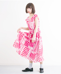 MERLOT | ピアノストライプ柄ウエストリボンワンピース5779(ワンピース)