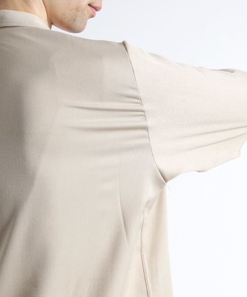 MONO-MART（モノマート）の「ブライトレーヨンL/Sリラックスオープンカラーシャツ(MONO-MART)（シャツ/ブラウス・メンズ・ネイビー/ベージュ/ブラック/グレー/カーキ・FREE）」の22枚目の写真