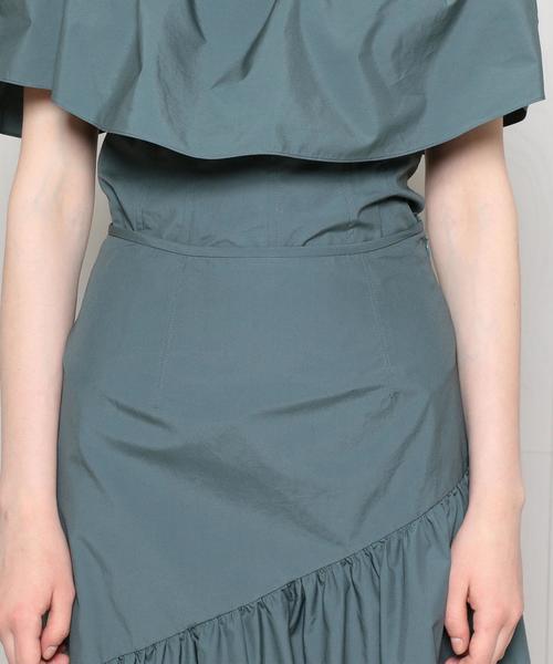H　BEAUTY&YOUTH UNITED ARROWS（エイチビューティーアンドユースユナイテッドアローズ）の「＜H＞TYP FRILL SKIRT/ｽｶｰﾄ ◆（スカート・レディース・オリーブ/ブラック・MEDIUM/SMALL）」の8枚目の写真