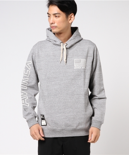 AVIREX（アヴィレックス）の「【直営店限定】L/S STRETCH PULLOVER PARKA/　長袖　ストレッチ　プルオーバーパーカー（パーカー・メンズ・オフホワイト/ブラック/ネイビー/ライトブルーグレー・LARGE/XX-LARGE/MEDIUM/X-LARGE）」の4枚目の写真