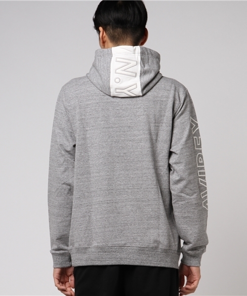 AVIREX（アヴィレックス）の「【直営店限定】L/S STRETCH PULLOVER PARKA/　長袖　ストレッチ　プルオーバーパーカー（パーカー・メンズ・オフホワイト/ブラック/ネイビー/ライトブルーグレー・LARGE/XX-LARGE/MEDIUM/X-LARGE）」の12枚目の写真