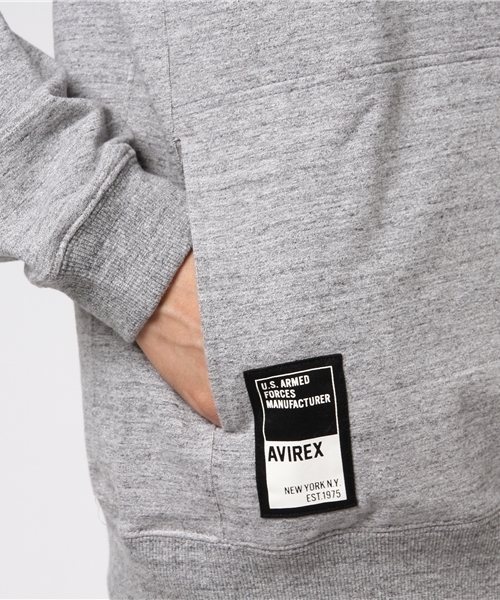 AVIREX（アヴィレックス）の「【直営店限定】L/S STRETCH PULLOVER PARKA/　長袖　ストレッチ　プルオーバーパーカー（パーカー・メンズ・オフホワイト/ブラック/ネイビー/ライトブルーグレー・LARGE/XX-LARGE/MEDIUM/X-LARGE）」の7枚目の写真