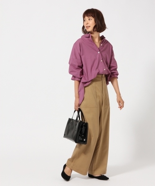 GLOBAL WORK(グローバルワーク)の「バックリボンシャツ長袖/763876(シャツ/ブラウス・レディース・ネイビー/ホワイト/パープル/カーキ・MEDIUM/LARGE)」の6枚目の写真