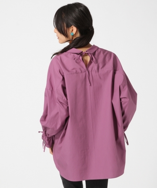 GLOBAL WORK(グローバルワーク)の「バックリボンシャツ長袖/763876(シャツ/ブラウス・レディース・ネイビー/ホワイト/パープル/カーキ・MEDIUM/LARGE)」の10枚目の写真