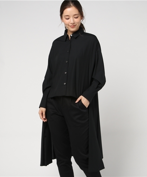 シャツ/ブラウス(長袖/七分) CLANE BACK LONG DRAPE BIG SHIRTS CLANE（クラネ）の「BACK LONG DRAPE BIG SHIRTS（シャツ/ブラウス