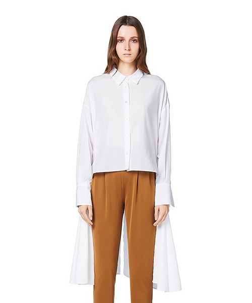 シャツ/ブラウス(長袖/七分) CLANE BACK LONG DRAPE BIG SHIRTS CLANE（クラネ）の「BACK LONG DRAPE BIG SHIRTS（シャツ/ブラウス