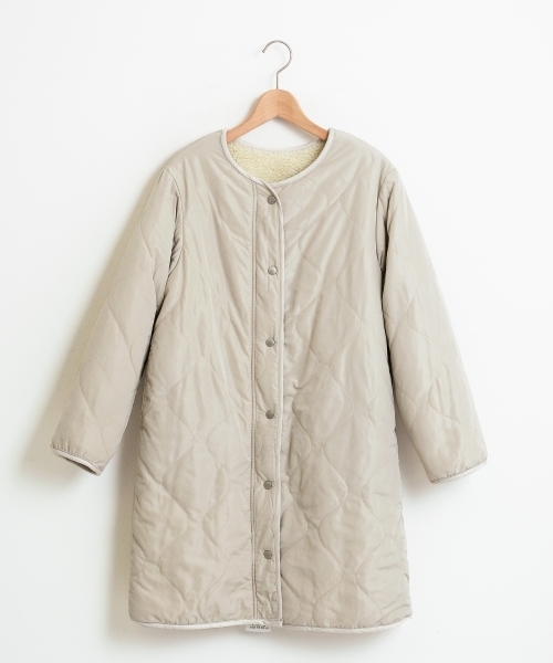 le.coeur blanc(ルクールブラン)の「ボア×キルティングリバーシブルコート(その他アウター・レディース・ブラック/アイボリー/カーキ・38)」の1枚目の写真