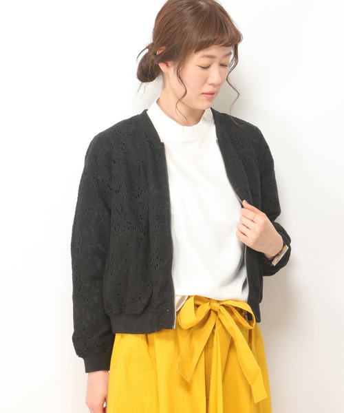 LBC(エルビーシー)の「レースブルゾン (ブルゾン・レディース・ブラック/ピンク・LARGE/MEDIUM)」の2枚目の写真