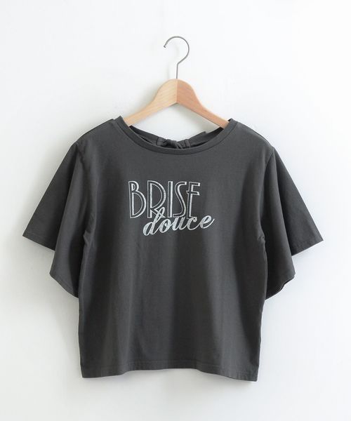 MAJESTIC LEGON（マジェスティックレゴン）の「∞バックリボンロゴT（Tシャツ/カットソー・レディース・アイボリー/ピンク/チャコールグレー・MEDIUM）」の2枚目の写真