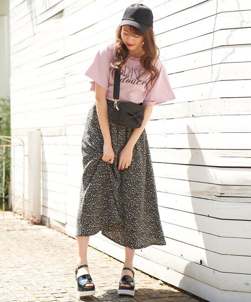 MAJESTIC LEGON（マジェスティックレゴン）の「∞バックリボンロゴT（Tシャツ/カットソー・レディース・アイボリー/ピンク/チャコールグレー・MEDIUM）」の9枚目の写真