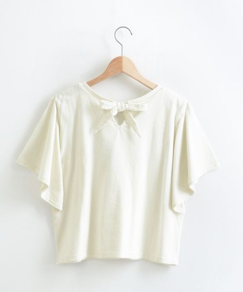 MAJESTIC LEGON（マジェスティックレゴン）の「∞バックリボンロゴT（Tシャツ/カットソー・レディース・アイボリー/ピンク/チャコールグレー・MEDIUM）」の14枚目の写真