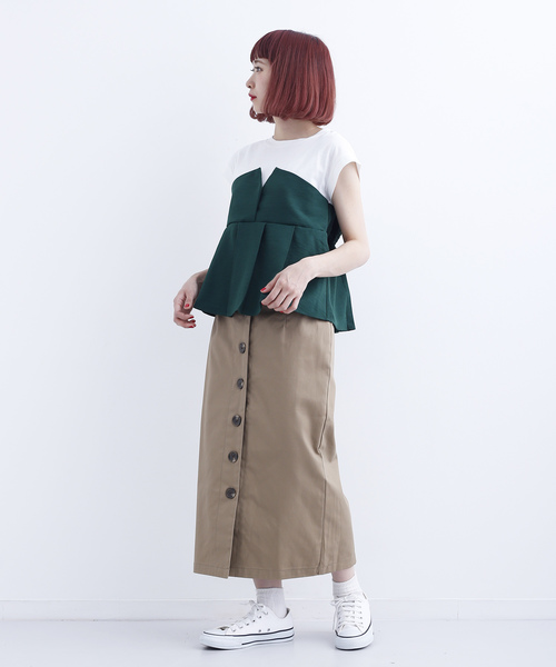 MERLOT(メルロー)の「ビスチェ付きカットソー712-6527(Tシャツ/カットソー・レディース・ブラック/ネイビー/イエロー/グリーン・FREE)」の16枚目の写真