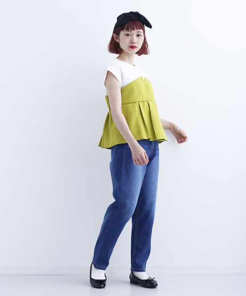 MERLOT(メルロー)の「ビスチェ付きカットソー712-6527(Tシャツ/カットソー・レディース・ブラック/ネイビー/イエロー/グリーン・FREE)」の13枚目の写真