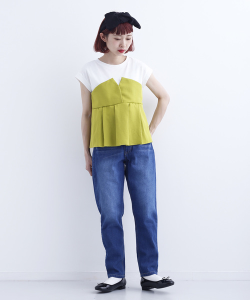 MERLOT(メルロー)の「ビスチェ付きカットソー712-6527(Tシャツ/カットソー・レディース・ブラック/ネイビー/イエロー/グリーン・FREE)」の12枚目の写真