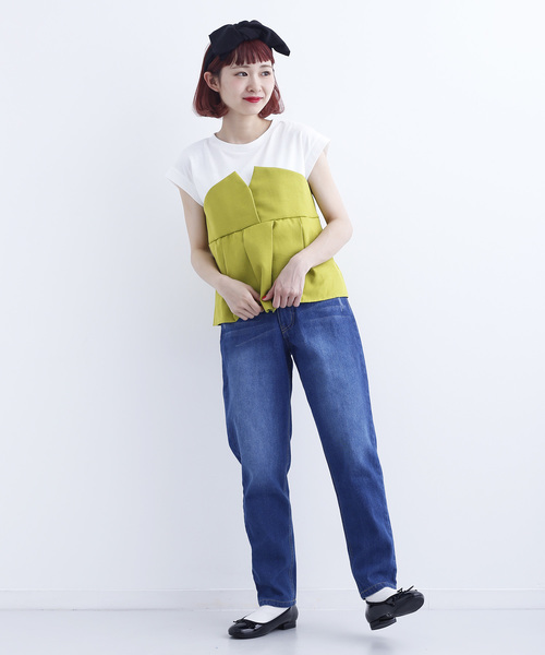 MERLOT(メルロー)の「ビスチェ付きカットソー712-6527(Tシャツ/カットソー・レディース・ブラック/ネイビー/イエロー/グリーン・FREE)」の11枚目の写真