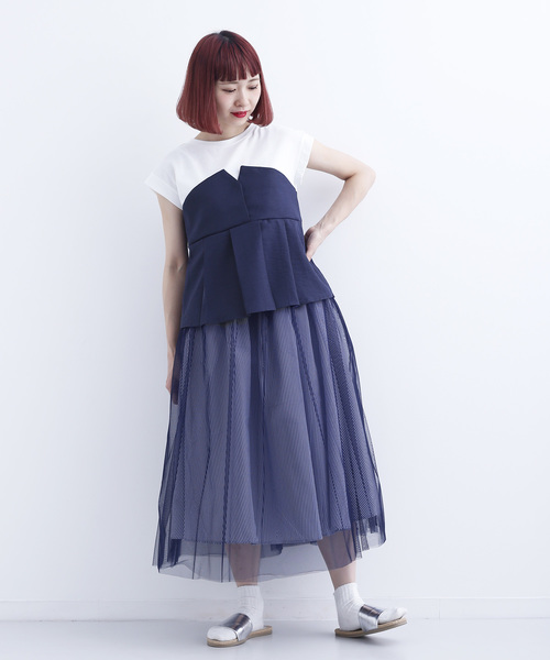 MERLOT(メルロー)の「ビスチェ付きカットソー712-6527(Tシャツ/カットソー・レディース・ブラック/ネイビー/イエロー/グリーン・FREE)」の10枚目の写真