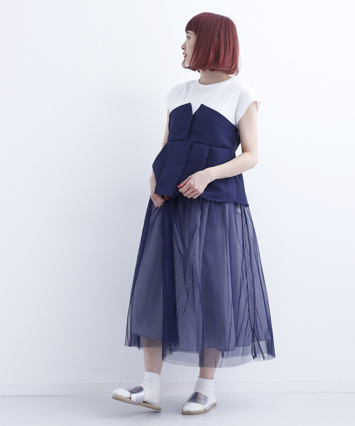 MERLOT(メルロー)の「ビスチェ付きカットソー712-6527(Tシャツ/カットソー・レディース・ブラック/ネイビー/イエロー/グリーン・FREE)」の9枚目の写真