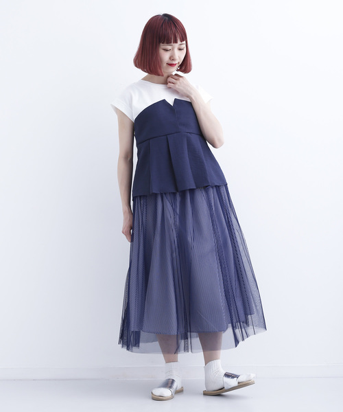 MERLOT(メルロー)の「ビスチェ付きカットソー712-6527(Tシャツ/カットソー・レディース・ブラック/ネイビー/イエロー/グリーン・FREE)」の8枚目の写真