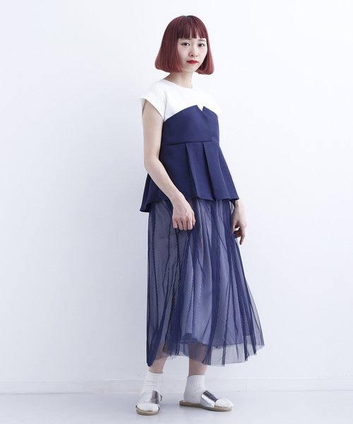 MERLOT(メルロー)の「ビスチェ付きカットソー712-6527(Tシャツ/カットソー・レディース・ブラック/ネイビー/イエロー/グリーン・FREE)」の7枚目の写真