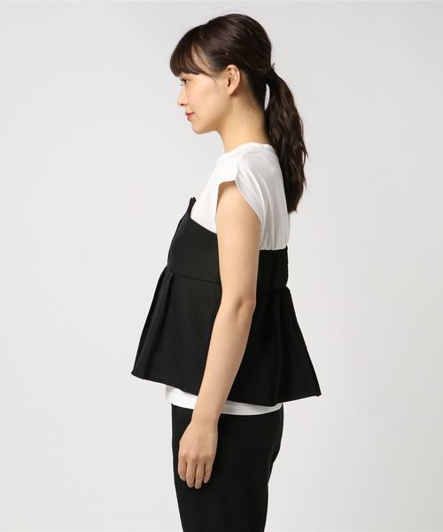 MERLOT(メルロー)の「ビスチェ付きカットソー712-6527(Tシャツ/カットソー・レディース・ブラック/ネイビー/イエロー/グリーン・FREE)」の6枚目の写真