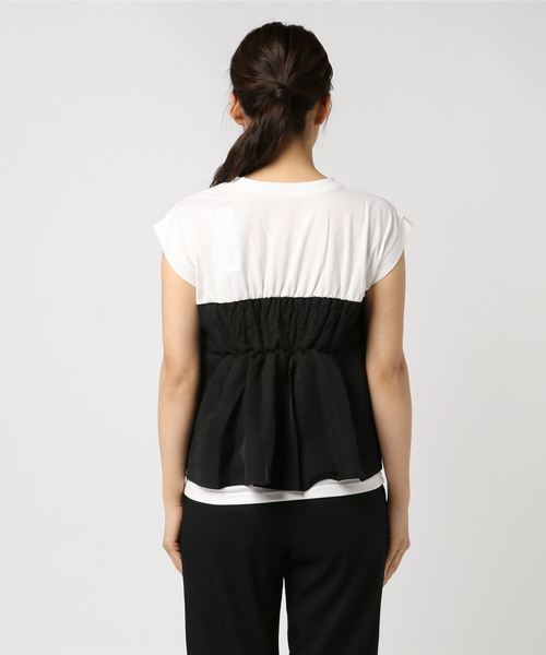 MERLOT(メルロー)の「ビスチェ付きカットソー712-6527(Tシャツ/カットソー・レディース・ブラック/ネイビー/イエロー/グリーン・FREE)」の5枚目の写真