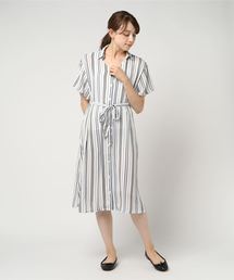 VENCEEXCHANGE | ストライプシャツワンピース(シャツワンピース)