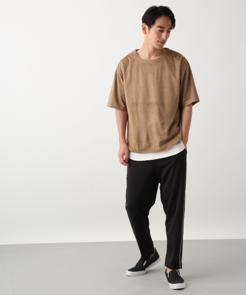 RAGEBLUE（レイジブルー）の「フェイクスウェードドロップクルー/802474（Tシャツ/カットソー・メンズ・ベージュ/ネイビー/ブルー/ワインレッド・SMALL/MEDIUM/LARGE）」の5枚目の写真