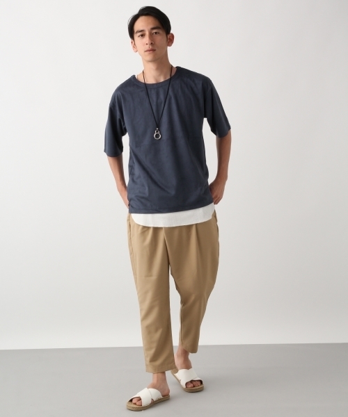 RAGEBLUE（レイジブルー）の「フェイクスウェードドロップクルー/802474（Tシャツ/カットソー・メンズ・ベージュ/ネイビー/ブルー/ワインレッド・SMALL/MEDIUM/LARGE）」の6枚目の写真