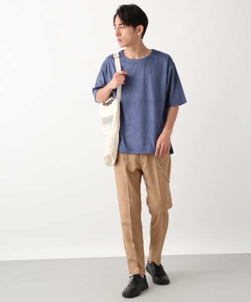 RAGEBLUE（レイジブルー）の「フェイクスウェードドロップクルー/802474（Tシャツ/カットソー・メンズ・ベージュ/ネイビー/ブルー/ワインレッド・SMALL/MEDIUM/LARGE）」の7枚目の写真