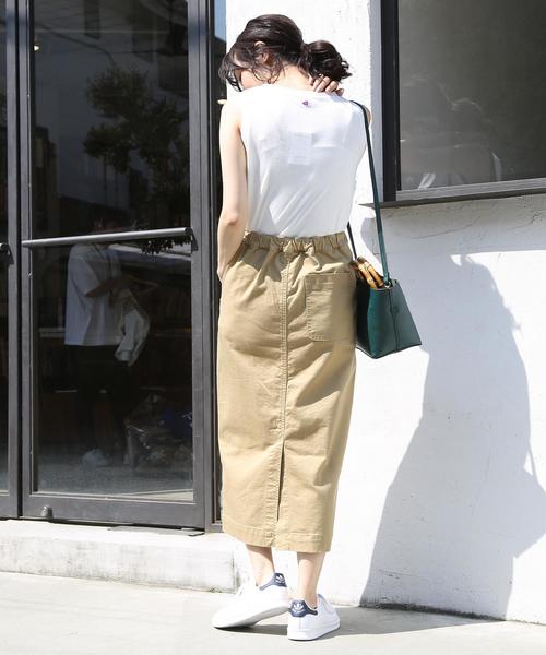 coen（コーエン）の「【追加生産決定・WEB限定】ベイカーストレッチタイトロングスカート（スカート・レディース・ベージュ・SMALL/MEDIUM/LARGE）」の12枚目の写真