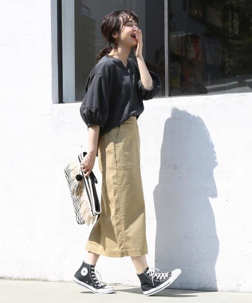 coen（コーエン）の「【追加生産決定・WEB限定】ベイカーストレッチタイトロングスカート（スカート・レディース・ベージュ・SMALL/MEDIUM/LARGE）」の14枚目の写真