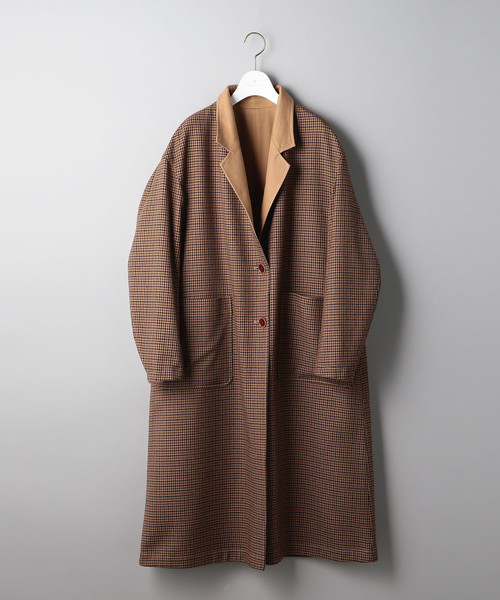 UNITED ARROWS（ユナイテッドアローズ）の「UGMSC チェック リバーシブル コート（チェスターコート・レディース・ベージュ・38/36）」の13枚目の写真