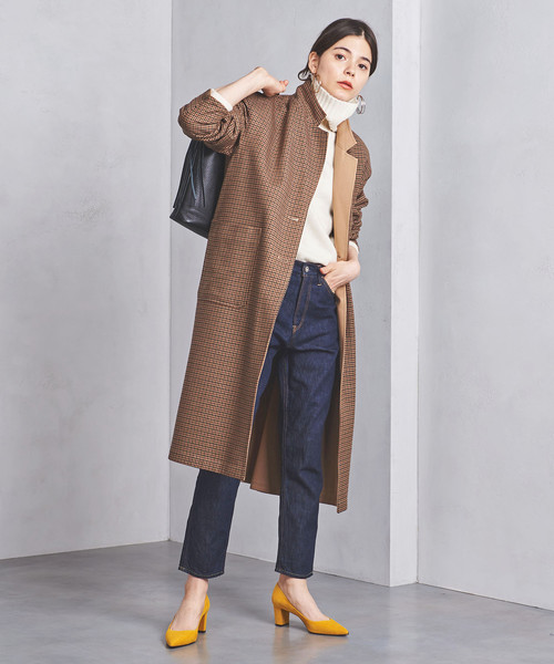 UNITED ARROWS（ユナイテッドアローズ）の「UGMSC チェック リバーシブル コート（チェスターコート・レディース・ベージュ・38/36）」の3枚目の写真