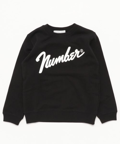 NUMBER (N)INE(ナンバーナイン)の「kids キッズ ロゴクルーネックスウェット(スウェット・キッズ・ブラック/ブラック系その他2/ブラック系その他3/グレー/グレー系その他2/グレー系その他3・130cm(120-130cm)/150cm(140-150cm))」の2枚目の写真