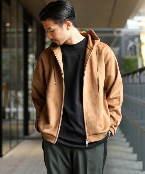 417 EDIFICE(フォーワンセブンエディフィス)の「◆フェイク スウェード フードパーカー(パーカー・メンズ・ブラック/グレー/キャメル・S/M/L)」の8枚目の写真