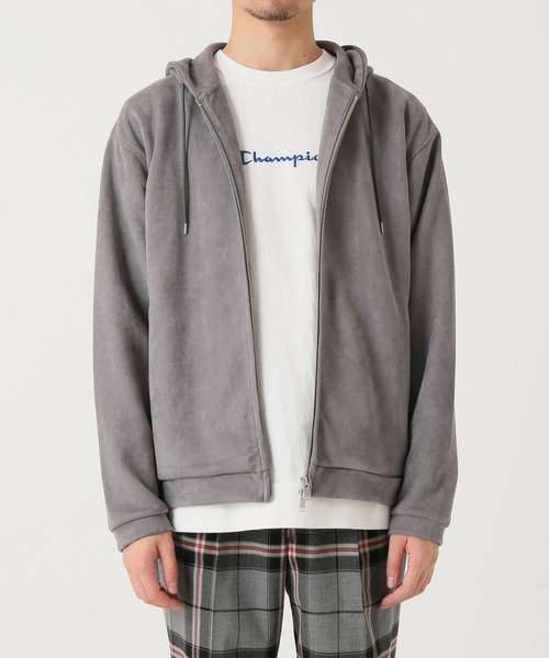 417 EDIFICE(フォーワンセブンエディフィス)の「◆フェイク スウェード フードパーカー(パーカー・メンズ・ブラック/グレー/キャメル・S/M/L)」の13枚目の写真