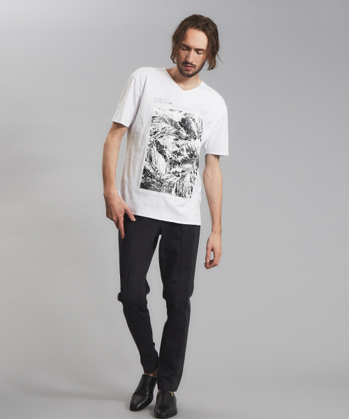 5351 POUR LES HOMMES(ゴーサンゴーイチプールオム)の「圧着マウンテンTシャツ(Tシャツ/カットソー・メンズ・ホワイト/ブラック・44/46/48/50)」の3枚目の写真