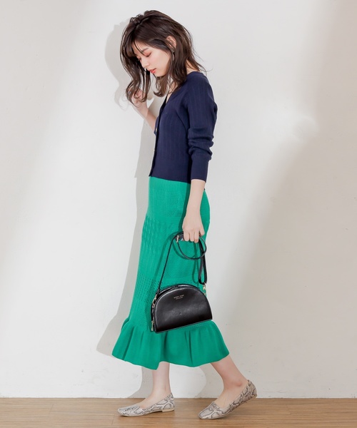 natural couture（ナチュラルクチュール）の「プチプラ金ボタンリブカーディガン（カーディガン/ボレロ・レディース・アイボリー/ベージュ/ライム/ネイビー/ラベンダー・FREE）」の15枚目の写真