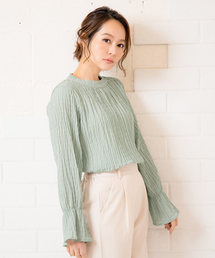 ふくれシフォンハイネックブラウス