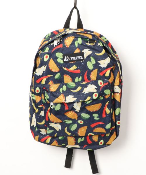 EVEREST（エベレスト）の「【EVEREST/ エベレスト】CLASSIC PATTERN BACKPAK / クラシック パターンバックパック【総柄】（バックパック/リュック・レディース・ダークネイビー/ホワイト/ゼブラ/ブラック系その他/ブルー/ブルーパープル/ネイビー/ダークブルー/ブラック×ホワイト/ストライプ・FREE）」の5枚目の写真