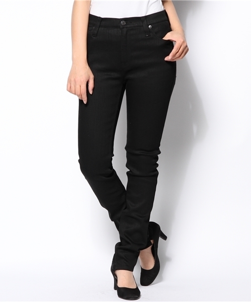 HYSTERIC GLAMOUR（ヒステリックグラマー）の「デニムハイウエストスリムPT（デニムパンツ・レディース・インディゴブルー/ブラック・X-SMALL/MEDIUM/SMALL/XX-SMALL）」の2枚目の写真