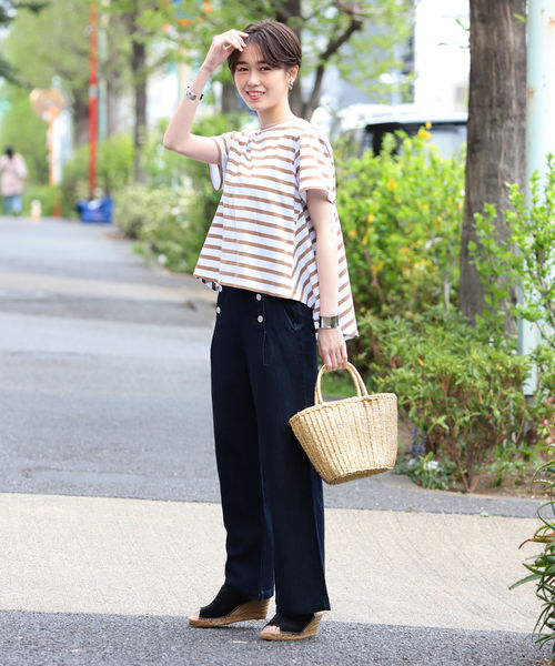 Ray BEAMS（レイビームス）の「Ray BEAMS / バック フレア クルーネック Tシャツ（Tシャツ/カットソー・レディース・ホワイト/ブラック/その他/その他1・ONE SIZE）」の12枚目の写真