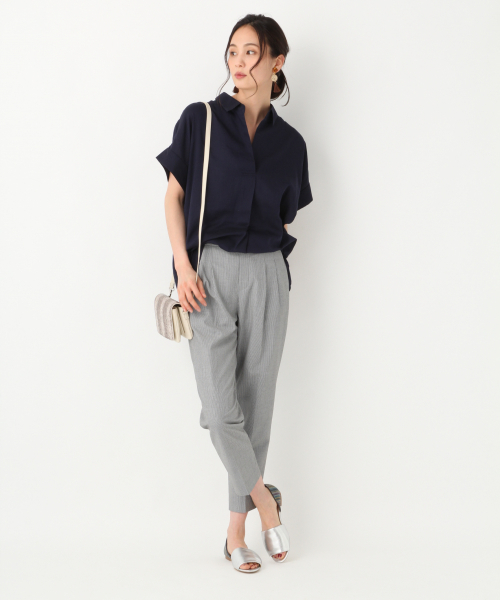 GLOBAL WORK（グローバルワーク）の「サラサラスキッパーシャツ半袖/822498（シャツ/ブラウス・レディース・ホワイト/ライトブルー/ブルー/ライトグリーン/マスタード/ダークブルー・MEDIUM/LARGE）」の11枚目の写真