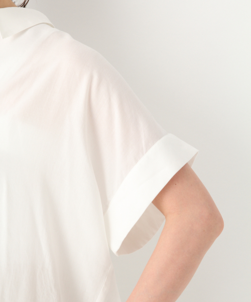 GLOBAL WORK（グローバルワーク）の「サラサラスキッパーシャツ半袖/822498（シャツ/ブラウス・レディース・ホワイト/ライトブルー/ブルー/ライトグリーン/マスタード/ダークブルー・MEDIUM/LARGE）」の14枚目の写真