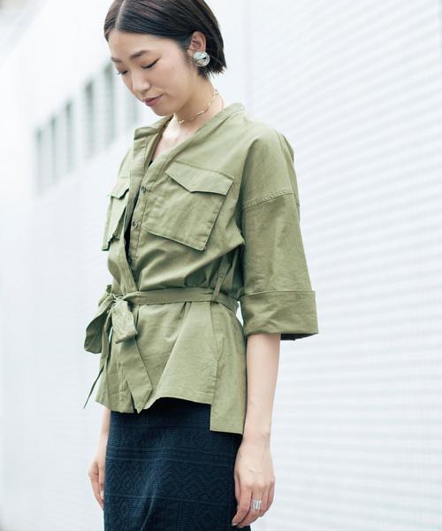 BEAUTY&YOUTH UNITED ARROWS（ビューティーアンドユースユナイテッドアローズ）の「BY ビッグシャツジャケット о（シャツ/ブラウス・レディース・ブラウン/オフホワイト/オリーブ・FREE）」の3枚目の写真
