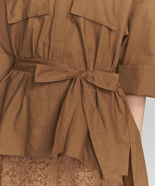 BEAUTY&YOUTH UNITED ARROWS（ビューティーアンドユースユナイテッドアローズ）の「BY ビッグシャツジャケット о（シャツ/ブラウス・レディース・ブラウン/オフホワイト/オリーブ・FREE）」の12枚目の写真